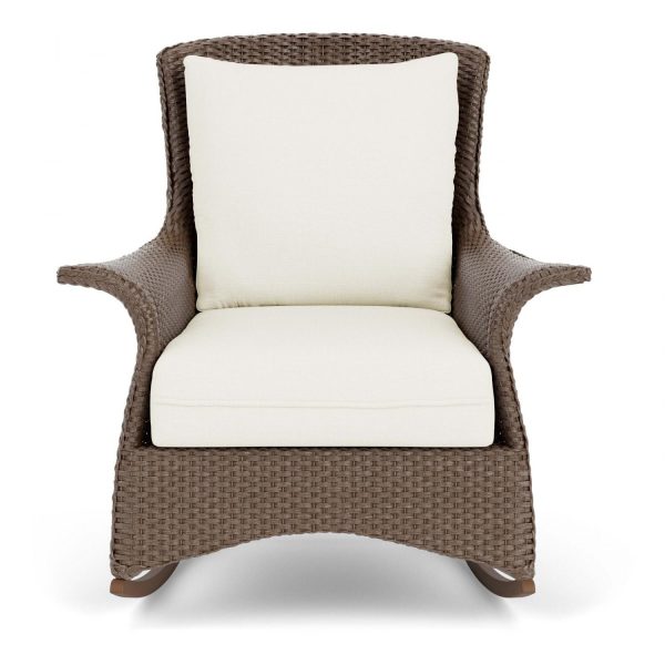 Mandalay Lloyd Loom Rocking Club Chair in Bark/Sailcloth Salt by Lloyd Flanders