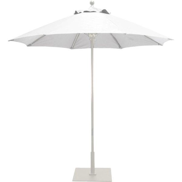 Galtech 7.5 Ft. Octagonal Aluminum Patio Market Umbrella W/ Push Lift - White Frame W/ Sunbrella Canvas Natural Canopy