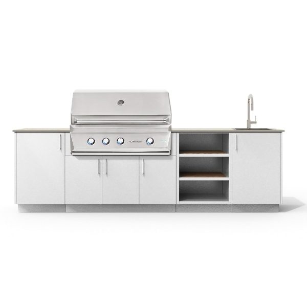 Urban Bonfire Mist 42 Outdoor Kitchen w/ Twin Eagles Propane Grill, Sink, Danae Dekton Countertop & Chantilly Finish - B-Mist-42-TwinEagles-Danae-Chantilly