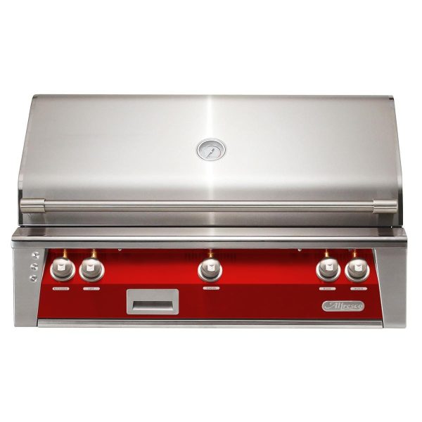 Alfresco ALXE 42-Inch Built-In Propane Grill With Rotisserie in Carmine Red - ALXE-42-LP-S3002