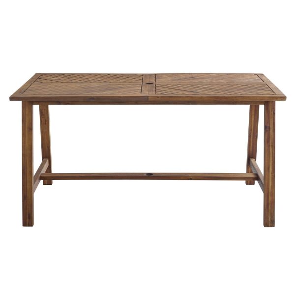 Ultimate Patio Wishlake 60 X 35 Inch Rectangular Acacia Patio Dining Table - Dark Brown