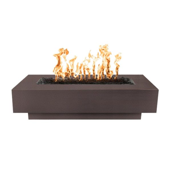 Coronado 84 Inch Rectangular Powder Coated Steel Natural Gas Fire Pit in Copper by The Outdoor Plus