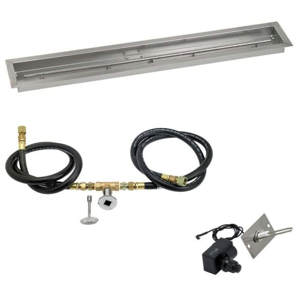 BBQGuys Signature 48 X 6 Inch Stainless Steel Linear Drop-In Pan for Spark Ignition Kit - Natural Gas