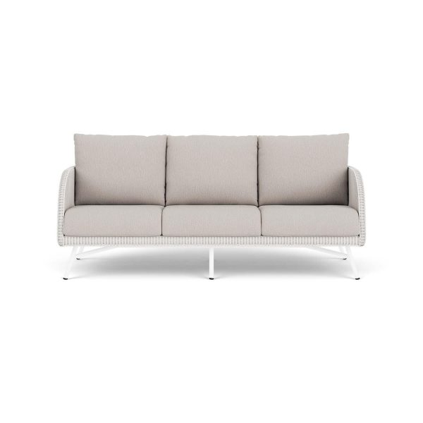 Essence Lloyd Loom Sofa in White/Remy Cloud by Lloyd Flanders