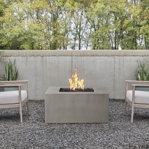 Olliewood 40 Inch Square GFRC Natural Gas Fire Pit Table in Flint by BBQGuys Signature