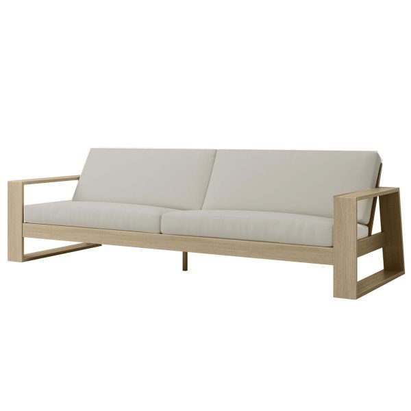 Novara 4 Person Aluminum Sofa in Flax/Nadic Fog by Ebel