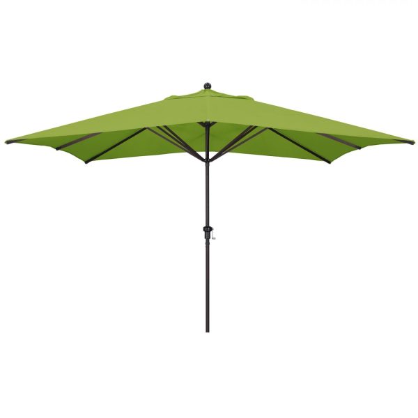 California Umbrella 8 X 11 Ft. Rectangular Aluminum Patio Umbrella W/ Crank Lift & Aluminum Ribs - Bronze Frame / Sunbrella Canvas Macaw Canopy