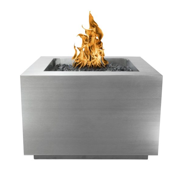 Forma 30 Inch Square Stainless Steel Natural Gas Fire Pit by The Outdoor Plus