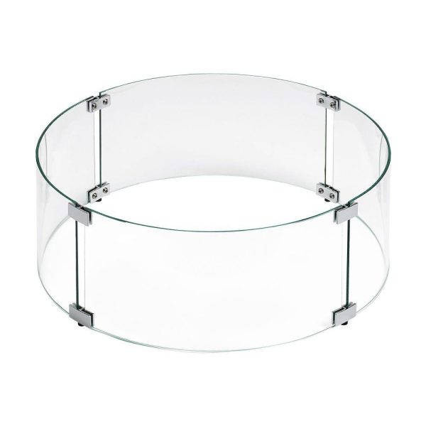 BBQGuys Signature Polished Glass Flame Guard for 19-Inch Round Drop-In Fire Pit Pans - FG-RSP-19