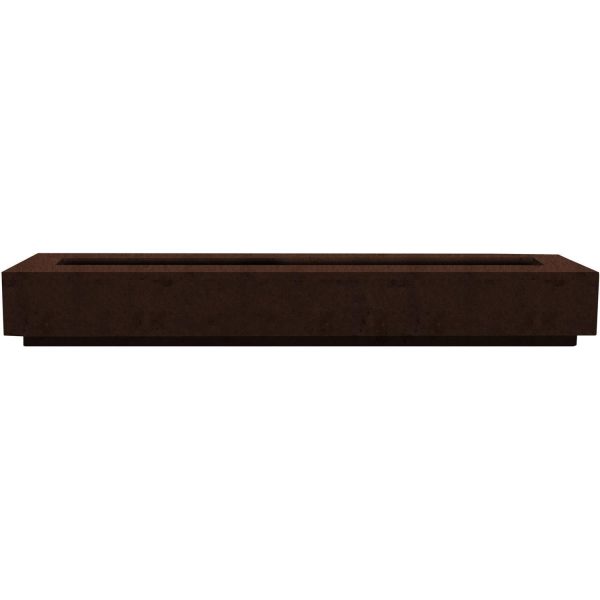 Cascata Bay 110 Inch Rectangular GFRC Natural Gas Fire Pit Table in Cafe by Lakeview Outdoor Designs