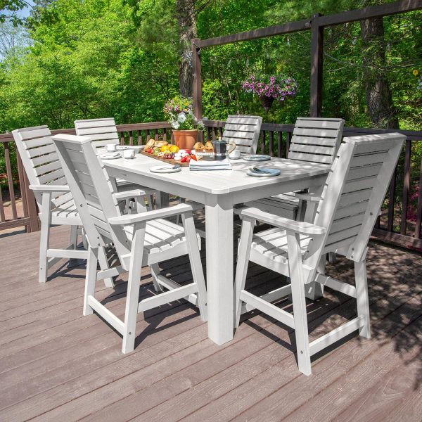 Elm Pointe 7 Pc Recycled Plastic Counter Height Set Dining in White by Lakeview Outdoor Designs
