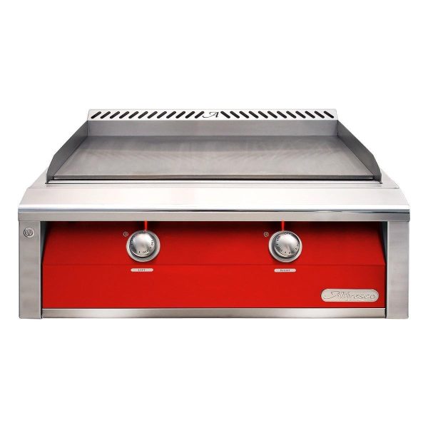 Alfresco 30-Inch Built-In Natural Gas Griddle in Carmine Red - AXE-30GT-NG-S3002