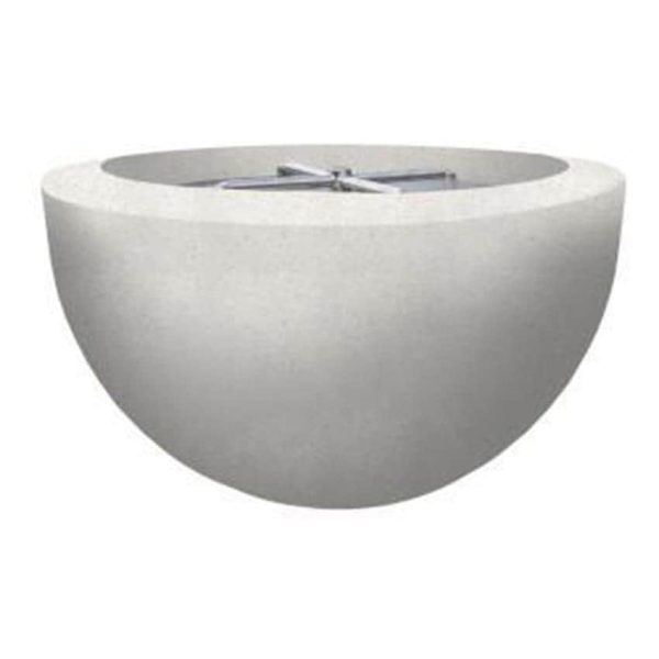 Valley Bay 3 30 Inch Round GFRC Propane Fire Bowl in Ultra White by Lakeview Outdoor Designs