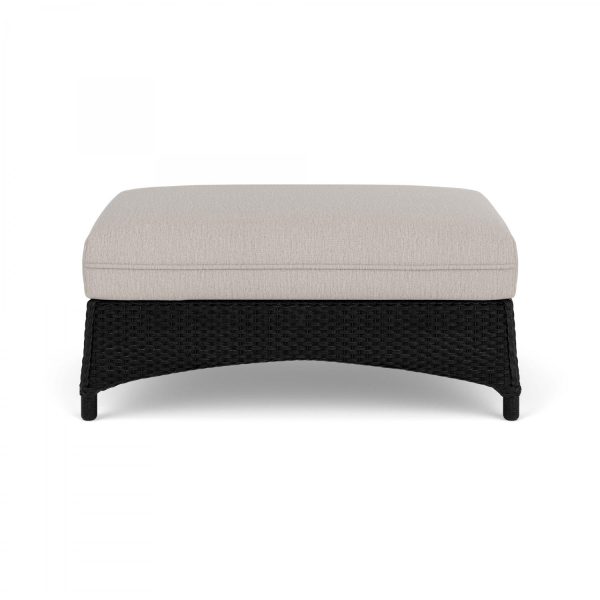 Mandalay Lloyd Loom Large Ottoman in Ebony/Remy Cloud by Lloyd Flanders