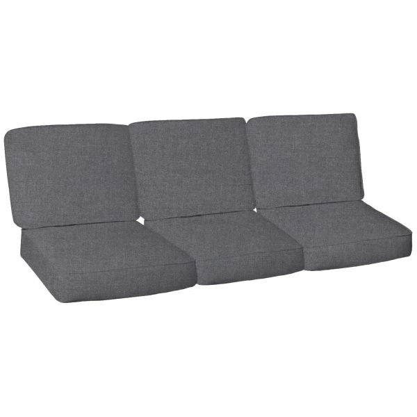 Sunbrella Cast Slate 6 Piece Small Outdoor Replacement Sofa Cushion Set W/ Piping By BBQGuys Signature