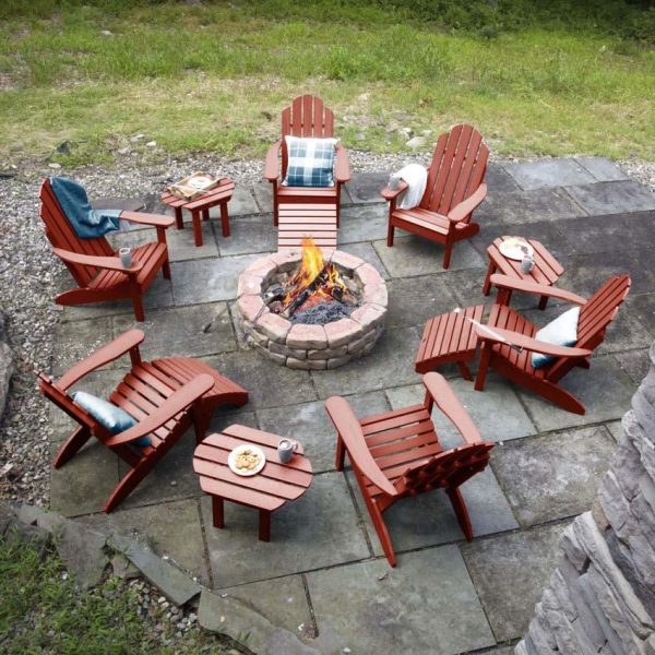 Paradise Key 12 Pc Recycled Plastic Seating Set in Rustic Red by Lakeview Outdoor Designs