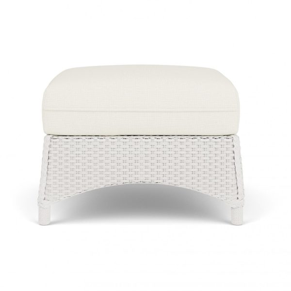 Mandalay Lloyd Loom Ottoman in White/Sailcloth Salt by Lloyd Flanders