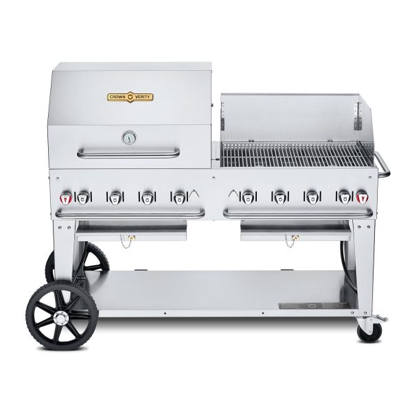 Crown Verity 60-Inch Single Inlet (Bulk Tanks Only) Mobile Propane Grill Dome & Windguard Package - CV-MCB-60-SI BULK-RWP