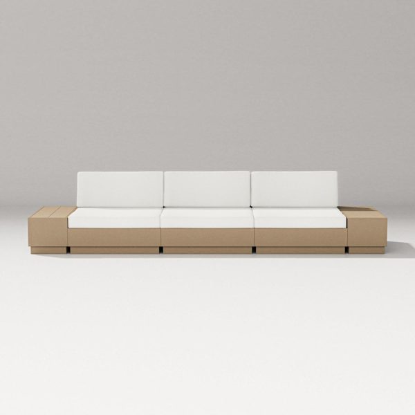 Elevate 5 Pc Recycled Plastic Seating Set in Vintage Sahara/Natural Linen By PW Designer Series