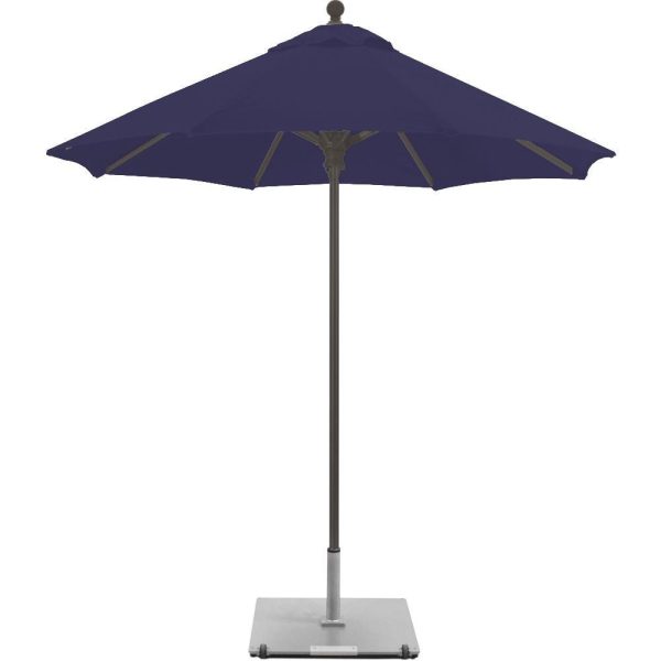 Galtech 7.5 Ft. Commercial Octagonal Aluminum Patio Market Umbrella W/ Push Lift - Antique Bronze Frame W/ Sunbrella Canvas Navy Canopy