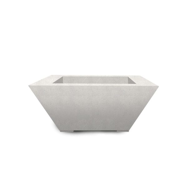 Pelican View 30 Inch Square GFRC Natural Gas Fire Bowl in White by Lakeview Outdoor Designs