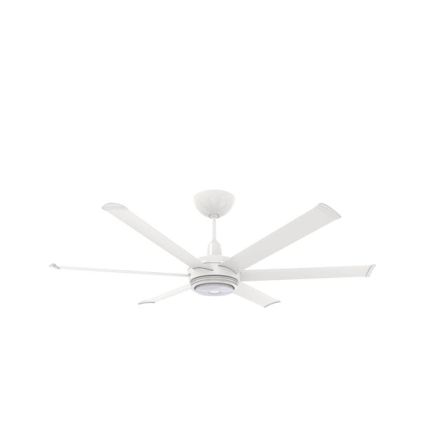 Big Ass Fans 60-Inch es6 Ceiling Fan Kit Universal Mount W/ 7-Inch Ext Tube & LED in White - MK-ES62-052306A787I07S2S34