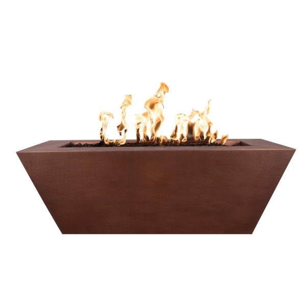 Mesa 48 Inch Rectangular Copper Natural Gas Fire Pit w/ Glow Plug by The Outdoor Plus