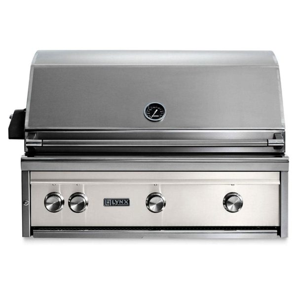 Lynx Professional 36 Inch Built-In Natural Gas Grill w/ One Infrared Trident Burner & Rotisserie in Glacier - L36TR-GLNG