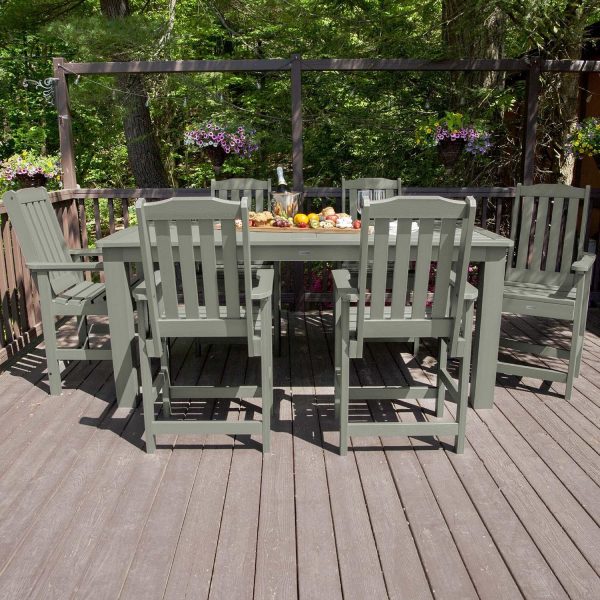 Hart Lane 7 Pc Recycled Plastic Counter Height Dining Set in Eucalyptus by Lakeview Outdoor Designs