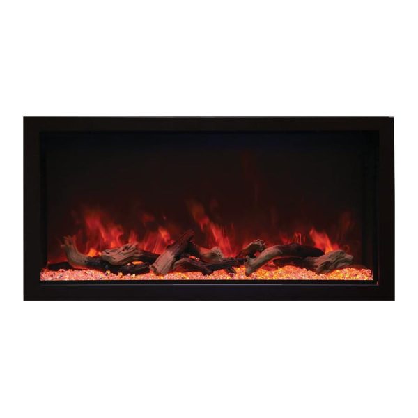 Remii by Amantii Panorama Tall 45-Inch Built-In Electric Fireplace with Black Steel Surround - Indoor/Outdoor  - 102745-XT