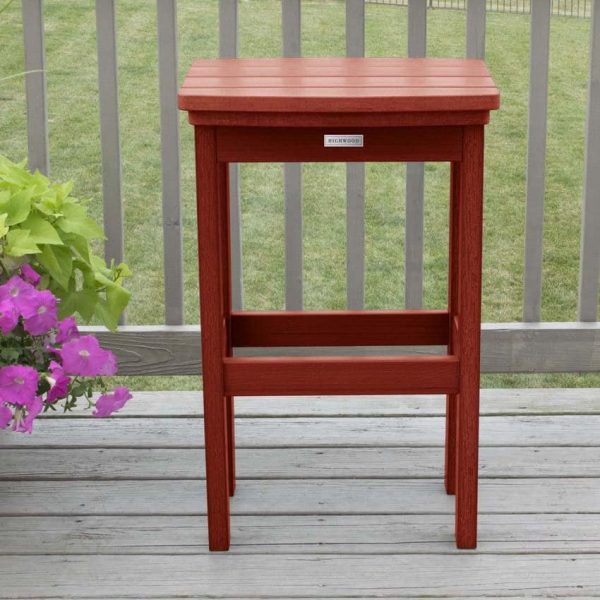 Hart Lane Recycled Plastic Bar Stool in Rustic Red by Lakeview Outdoor Designs