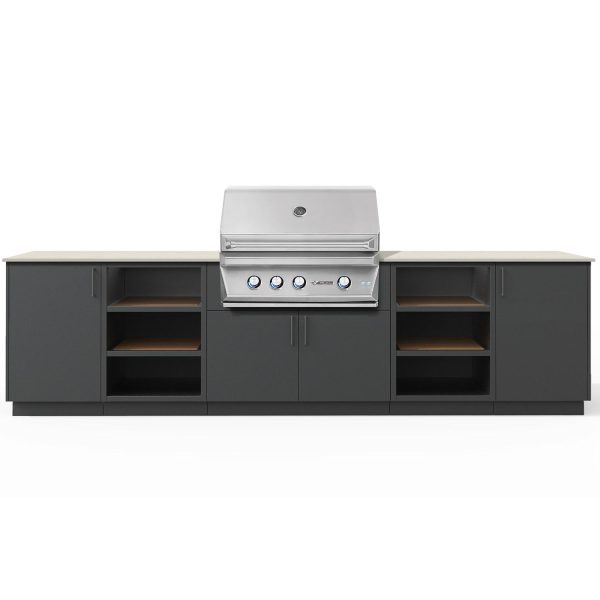 Urban Bonfire Savannah 36 Outdoor Kitchen w/ Twin Eagles Natural Gas Grill, Danae Dekton Countertop & Anthracite Finish - B-Savannah-36-TwinEagles-Danae-Anthracite