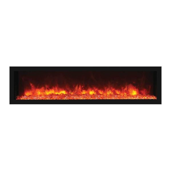 Remii by Amantii Panorama Deep 65-Inch Built-In Electric Fireplace with Black Steel Surround - Indoor/Outdoor  - 102765-DE