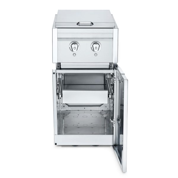 Crown Verity Infinite Series 18-Inch Stainless Steel Cabinet Module w/ Propane Dual Side Burner, Light Package & Single Drawer (Bulk Tanks Only) - ICM-SB-SIBULK-1D-LT
