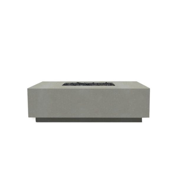 Cascata Bay 7 60 Inch Rectangular GFRC Natural Gas Fire Pit Table in Natural by Lakeview Outdoor Designs