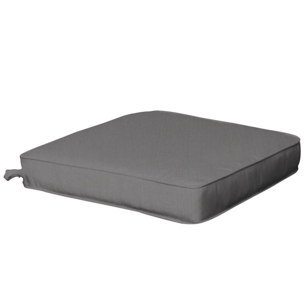 Sunbrella Canvas Charcoal Extra Large Outdoor Replacement Seat Cushion W/ Piping By BBQGuys Signature