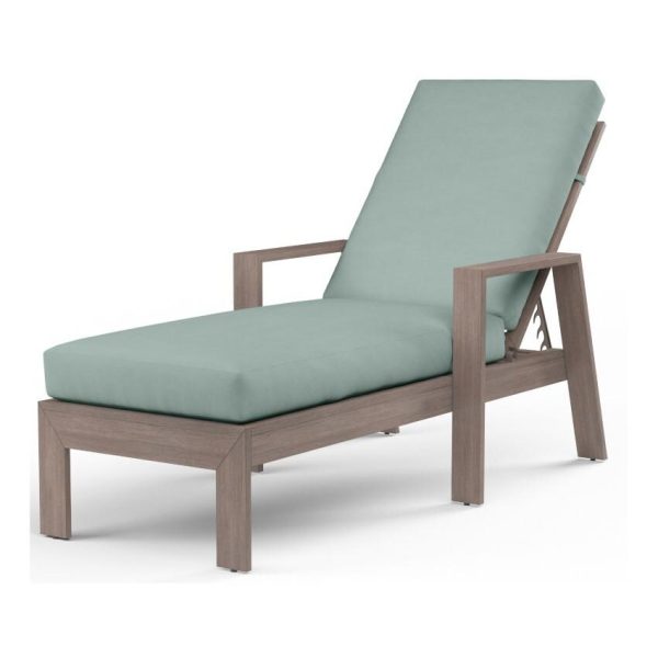 Laguna Aluminum Chaise Lounge in Driftwood/Cast Mist by Sunset West