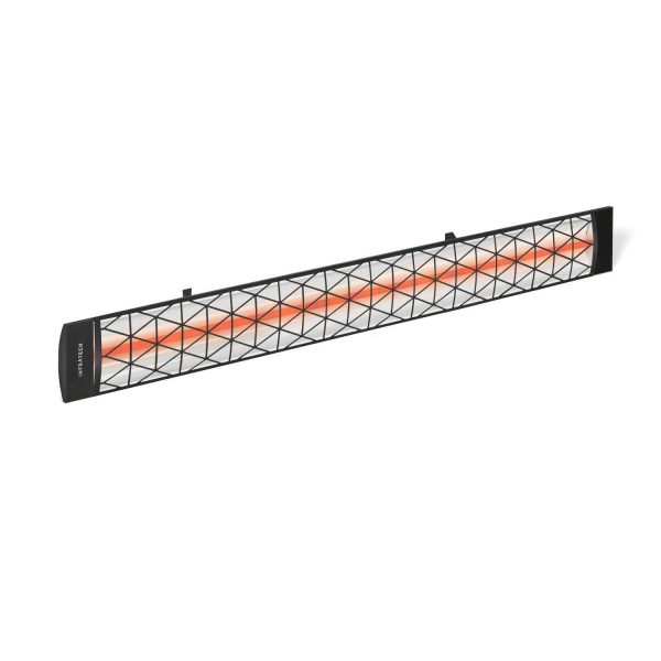 Infratech Motif Collection 39-Inch 2000W Single Element 240V Electric Infrared Patio Heater - Black W/ Contemporary Fascia - C2024BL1