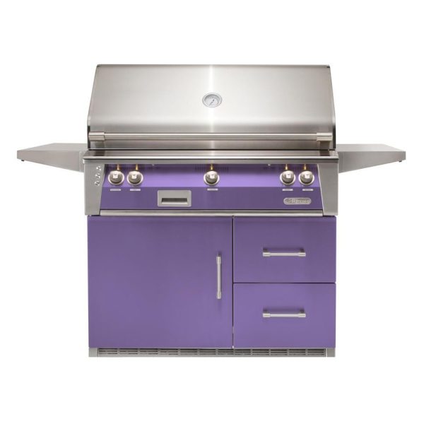 Alfresco ALXE 42-Inch Freestanding Propane Grill On Refrigerated Cart With Sear Zone And Rotisserie in Blue Lilac - ALXE-42SZRFG-LP-S4005