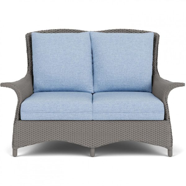 Mandalay Lloyd Loom Loveseat in Pewter/Demo Skyway by Lloyd Flanders