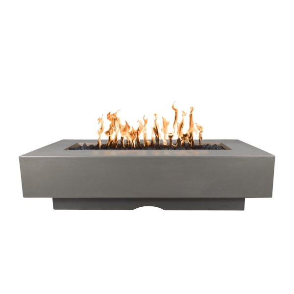 Del Mar 72 Inch Rectangular GFRC Propane Fire Pit w/ Glow Plug in Ash by The Outdoor Plus