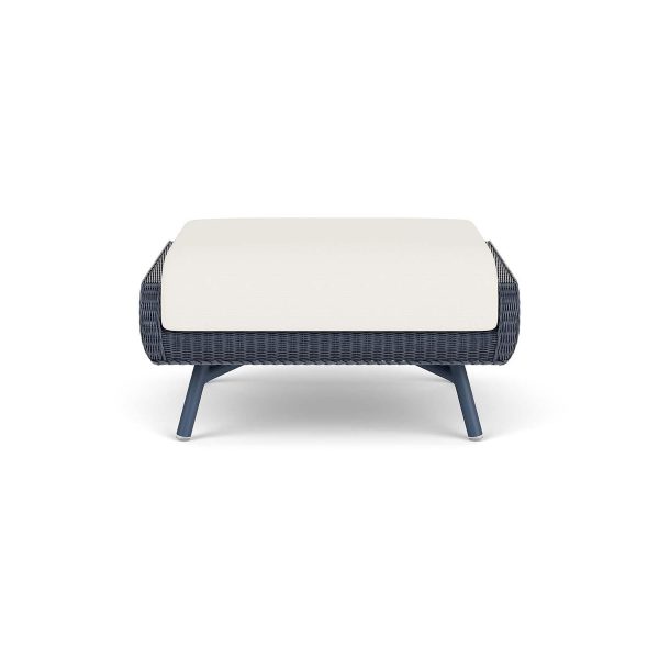 Essence Lloyd Loom Ottoman in Denim Blue/Sailcloth Salt by Lloyd Flanders