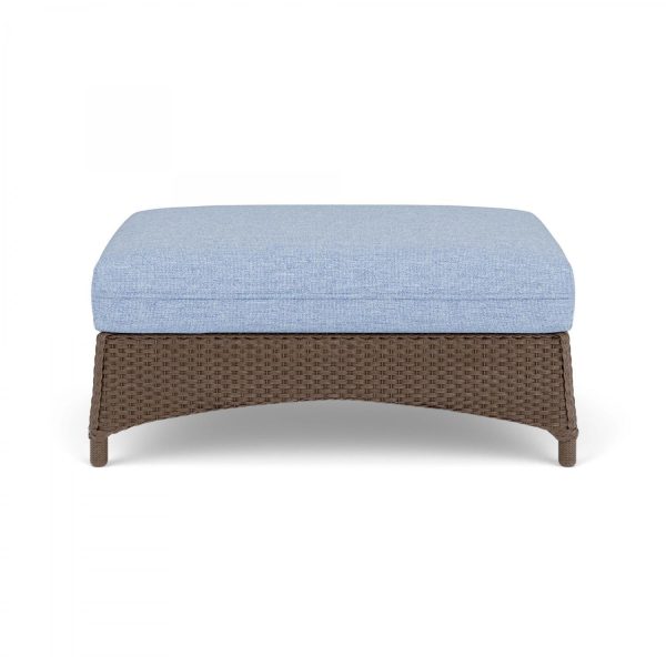 Mandalay Lloyd Loom Large Ottoman in Bark/Demo Skyway by Lloyd Flanders