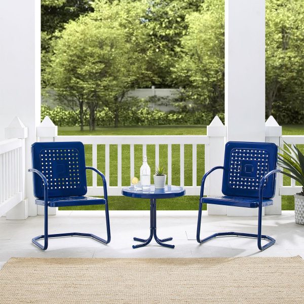 Westcove 3 Pc Steel Seating Set in Navy Gloss by Ultimate Patio