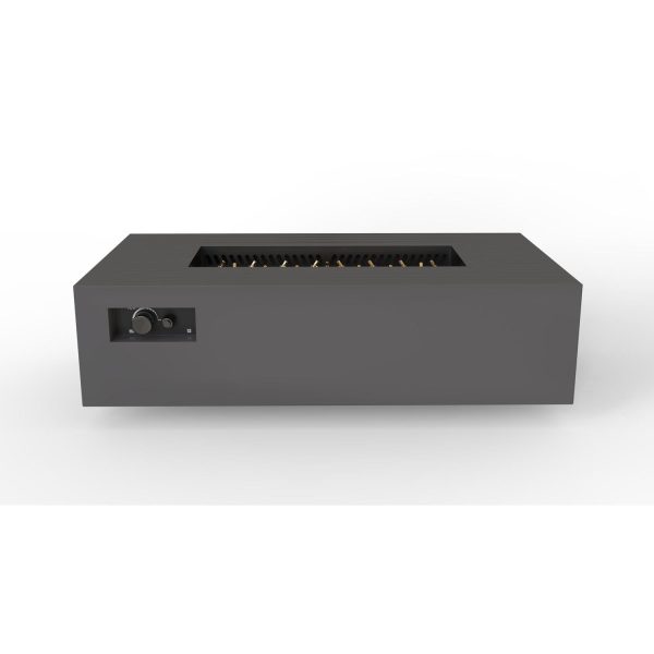 AON 60 Inch Rectangular Powder Coated Steel Propane Fire Pit Table in Charcoal by Warming Trends