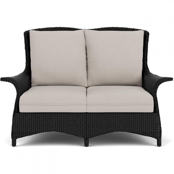 Mandalay Lloyd Loom Loveseat in Ebony/Remy Cloud by Lloyd Flanders