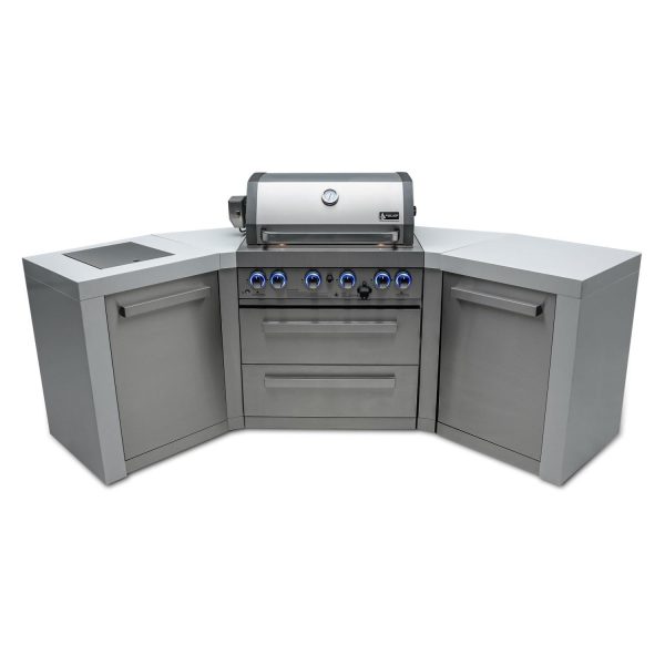 Mont Alpi 7.5 Ft U-Shaped Propane Outdoor Kitchen Island w/ Side Burner - MAi400-D45