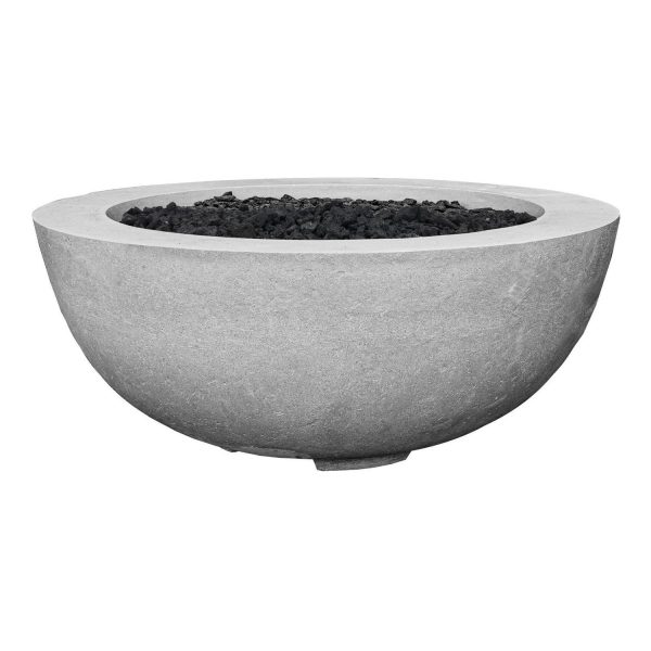 Valley Bay 8 39 Inch Round GFRC Propane Fire Bowl in Natural by Lakeview Outdoor Designs