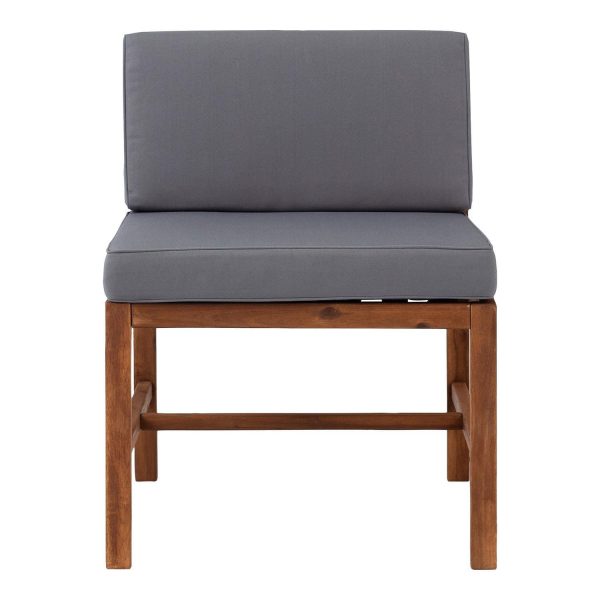 Bellelot Acacia Sectional Armless Club Chair in Brown/Gray by Ultimate Patio