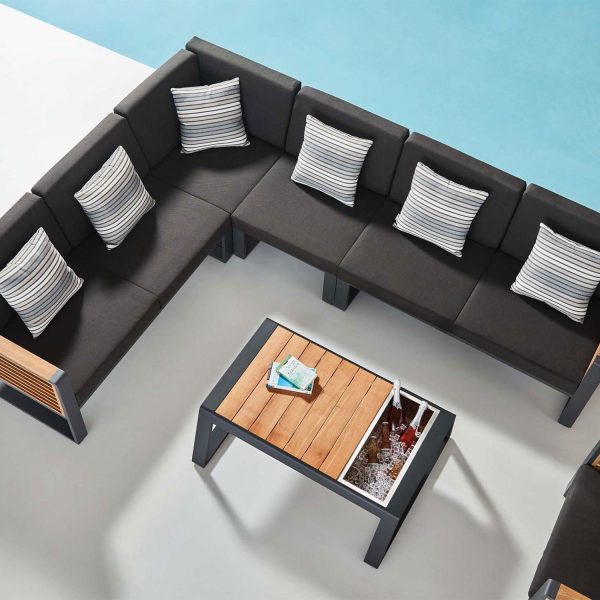 New York 5 Pc Aluminum Seating Set in Black by HIGOLD